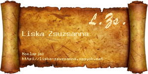 Liska Zsuzsanna névjegykártya